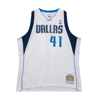 Men's Dallas Mavericks Dirk Nowitzki White 2010/11 Hardwood Classics Swingman Jersey 02