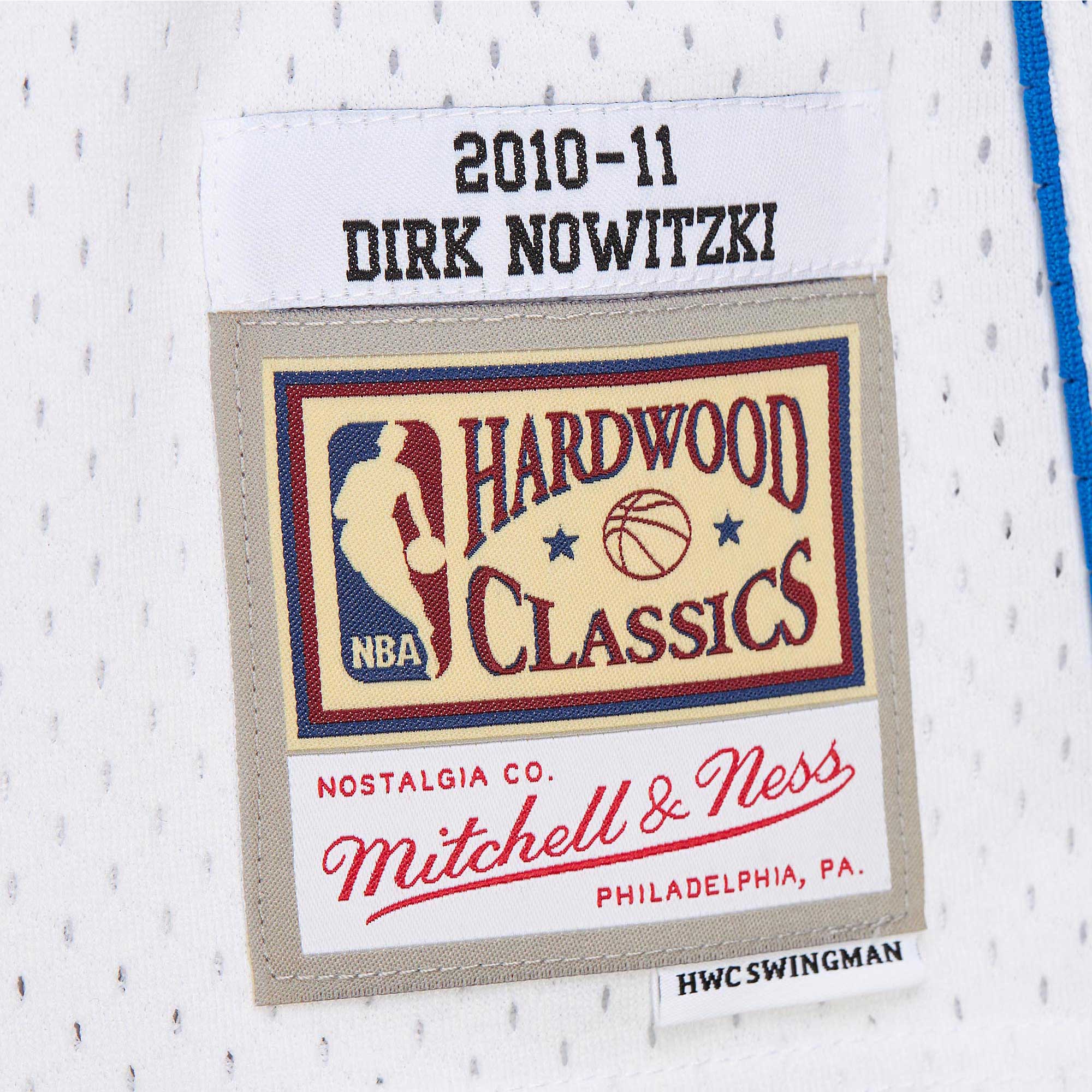 Men's Dallas Mavericks Dirk Nowitzki White 2010/11 Hardwood Classics Swingman Jersey