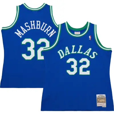 Men's Dallas Mavericks Jamal Mashburn Blue 2001/02 Hardwood Classics Swingman Jersey 01