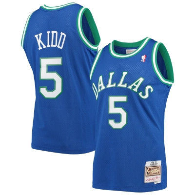 Men's Dallas Mavericks Jason Kidd Blue 1994/95 Hardwood Classics Swingman Jersey 01