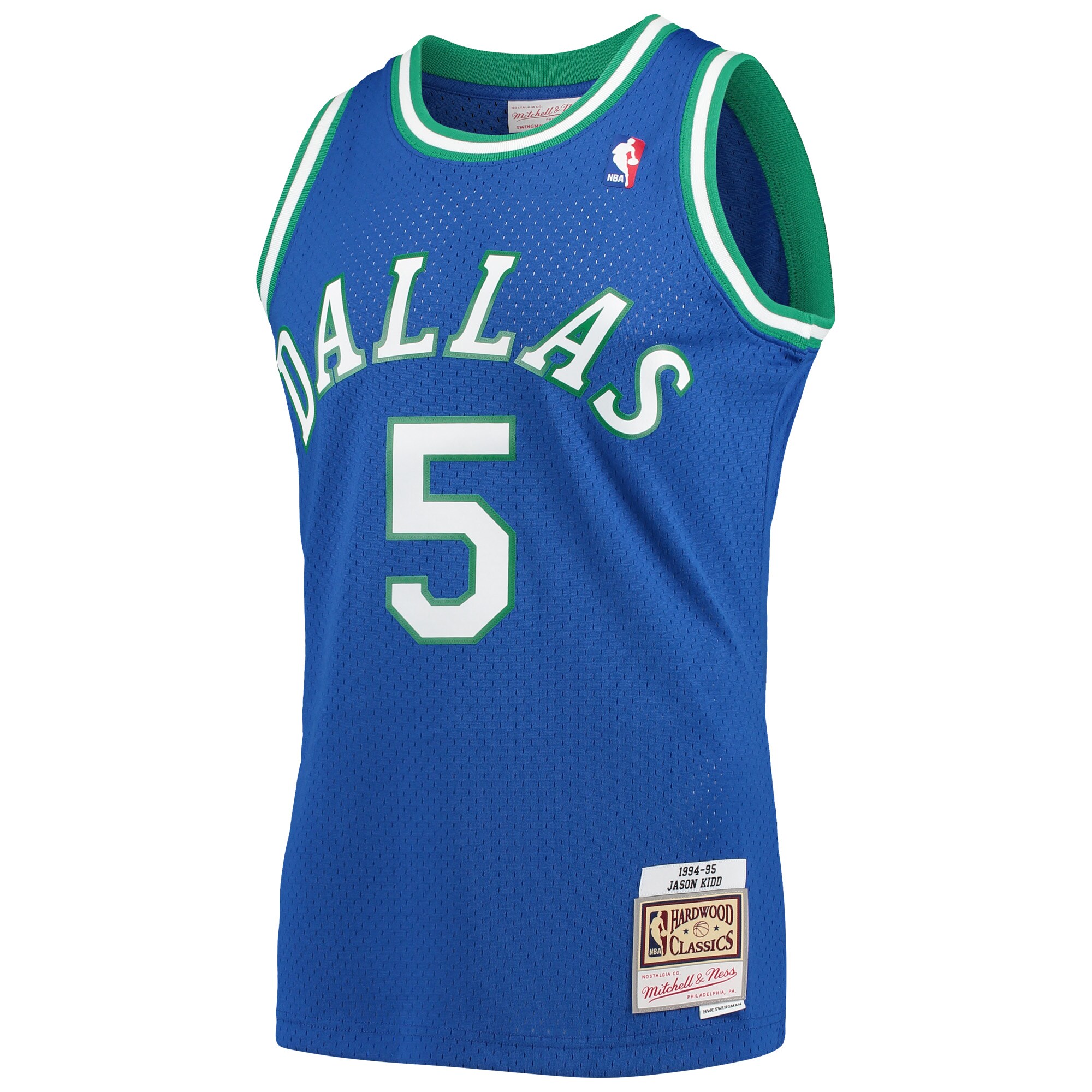 Men's Dallas Mavericks Jason Kidd Blue 1994/95 Hardwood Classics Swingman Jersey