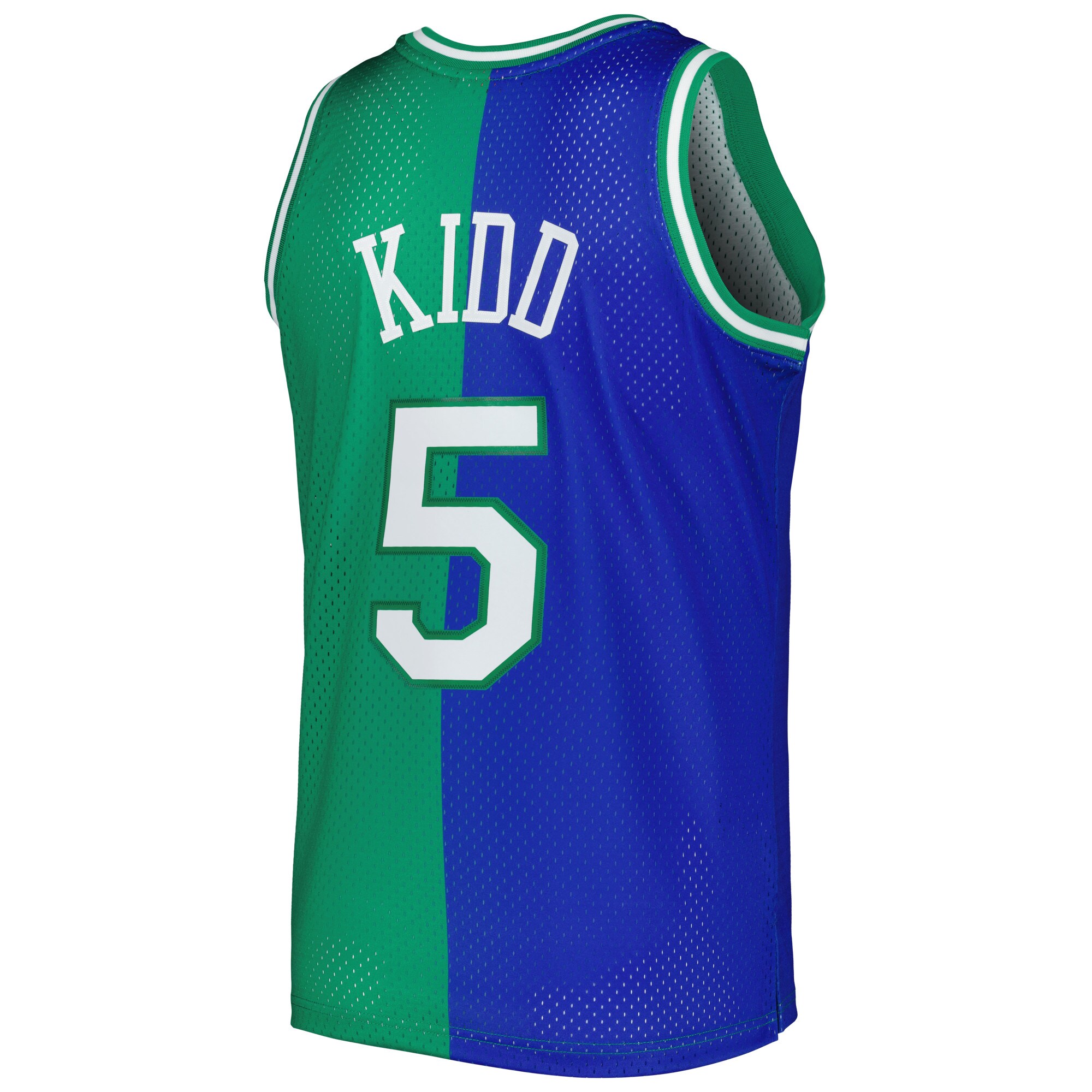 Men's Dallas Mavericks Jason Kidd Blue/Green Hardwood Classics 1994/95 Split Swingman Jersey