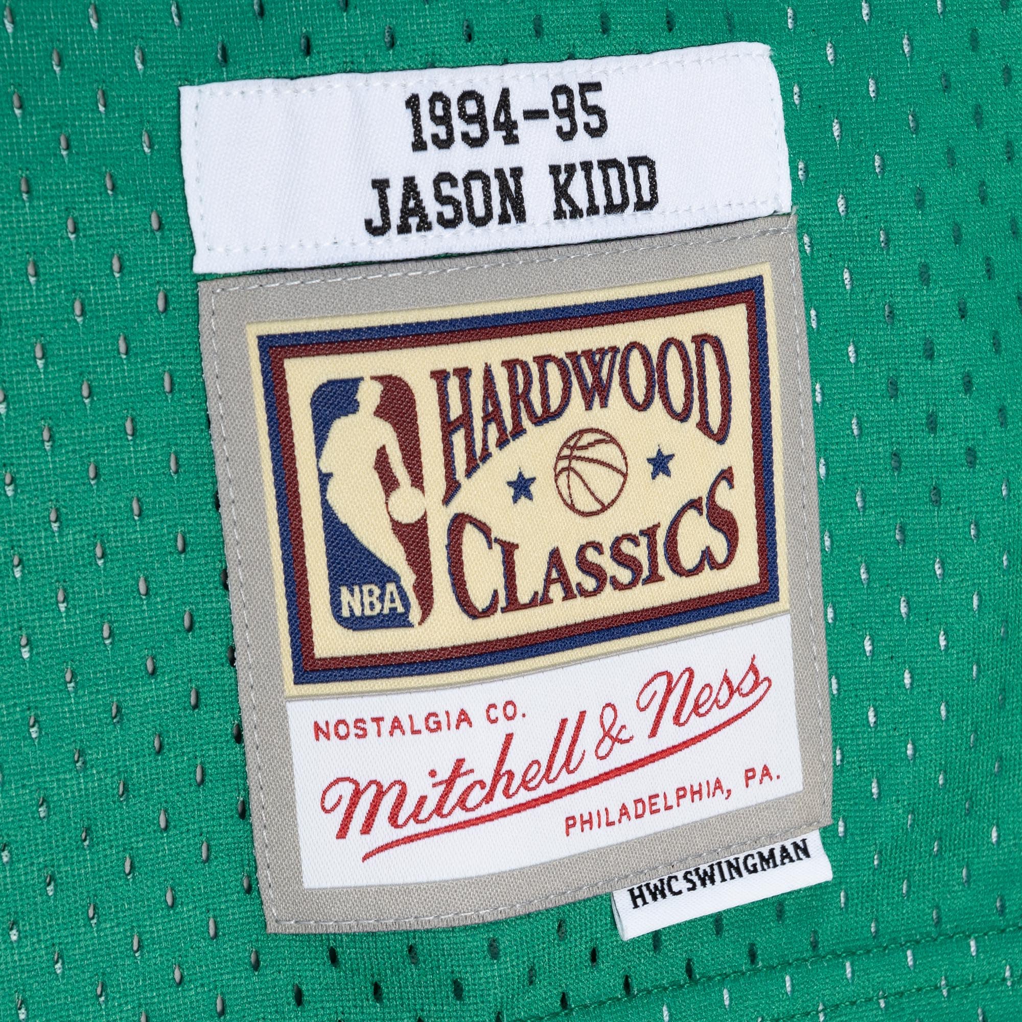 Men's Dallas Mavericks Jason Kidd Blue/Green Hardwood Classics 1994/95 Split Swingman Jersey