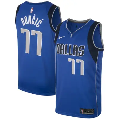 Men's Dallas Mavericks Luka Doncic Royal Swingman Jersey 01