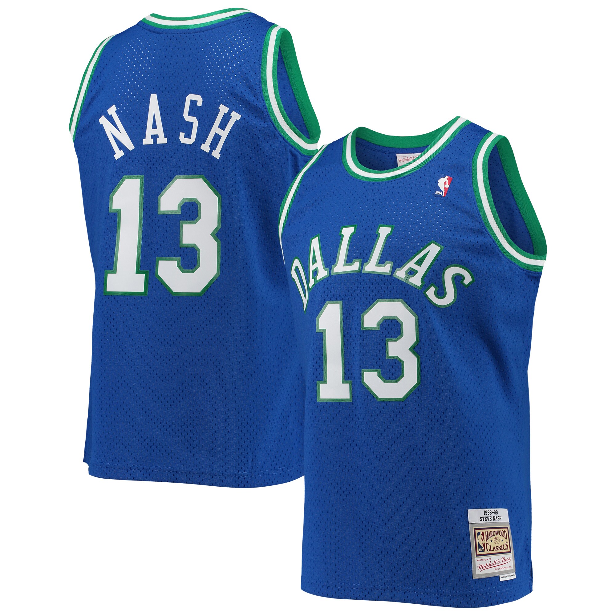 Men's Dallas Mavericks Steve Nash Blue 1998/99 Hardwood Classics Swingman Jersey