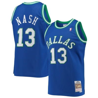 Men's Dallas Mavericks Steve Nash Blue 1998/99 Hardwood Classics Swingman Jersey 01