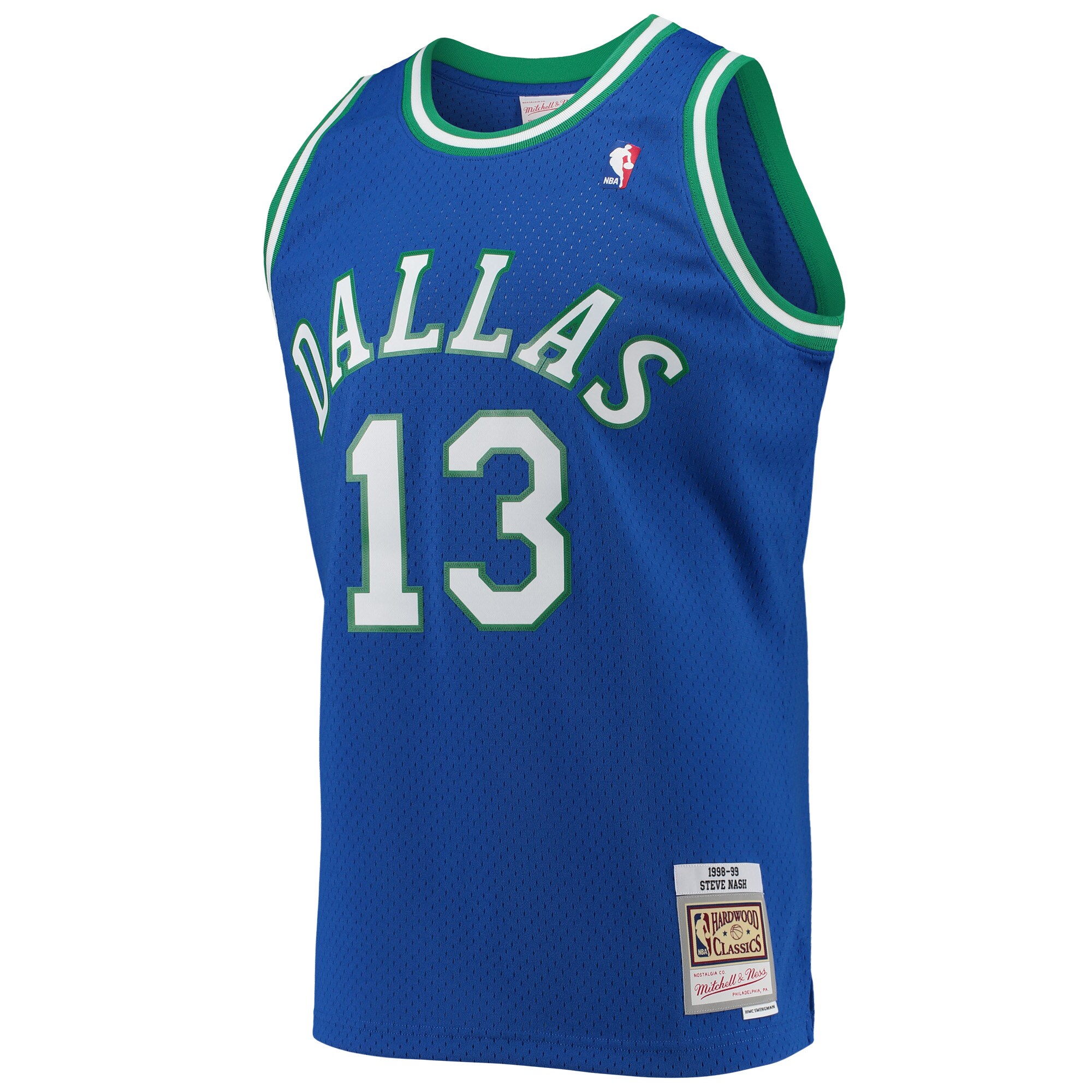 Men's Dallas Mavericks Steve Nash Blue 1998/99 Hardwood Classics Swingman Jersey