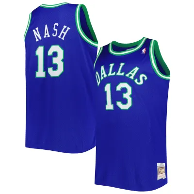 Men's Dallas Mavericks Steve Nash Blue Big & Tall Hardwood Classics 1998/99 Swingman Jersey 01