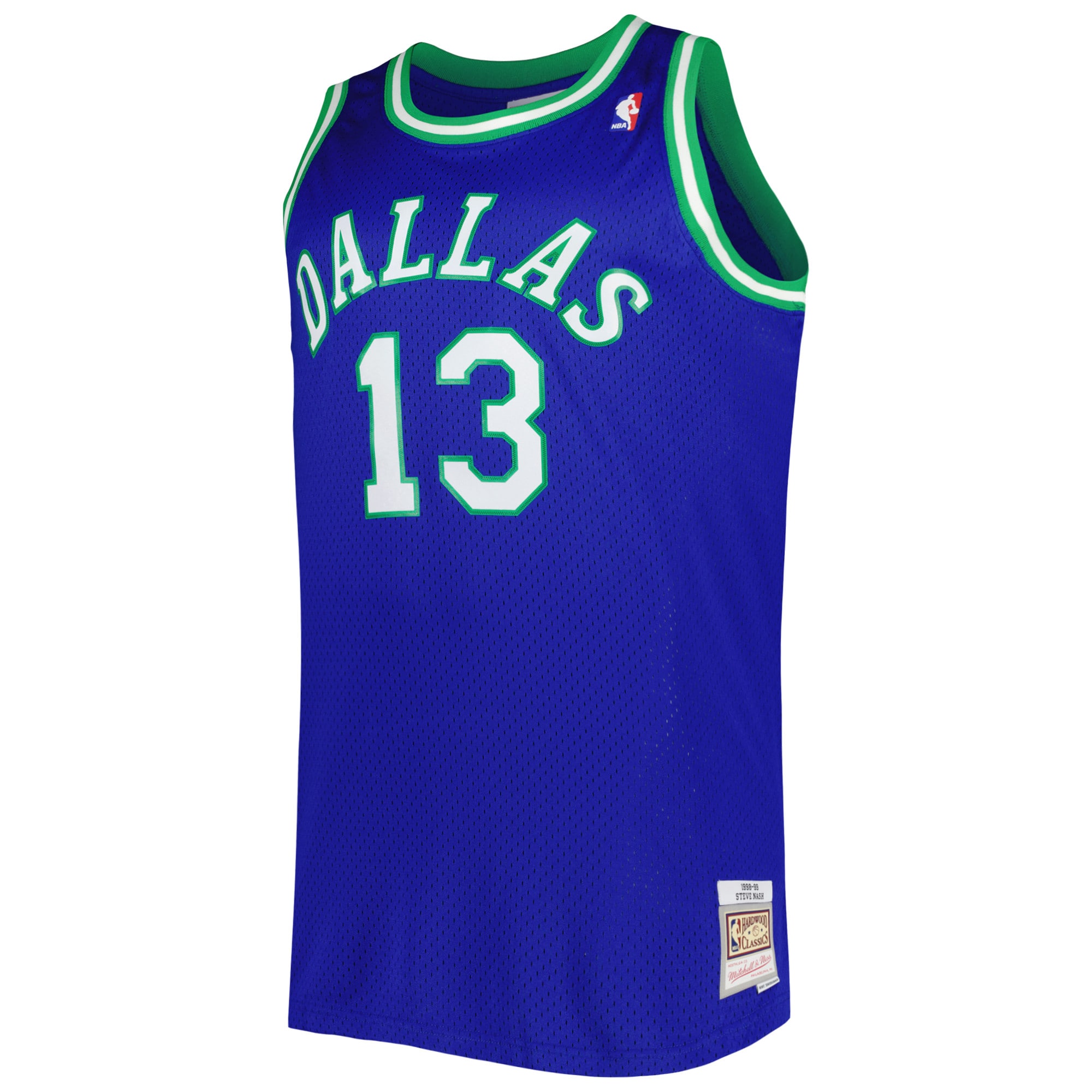 Men's Dallas Mavericks Steve Nash Blue Big & Tall Hardwood Classics 1998/99 Swingman Jersey