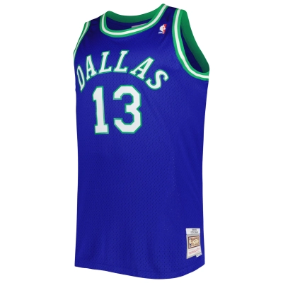 Men's Dallas Mavericks Steve Nash Blue Big & Tall Hardwood Classics 1998/99 Swingman Jersey 02