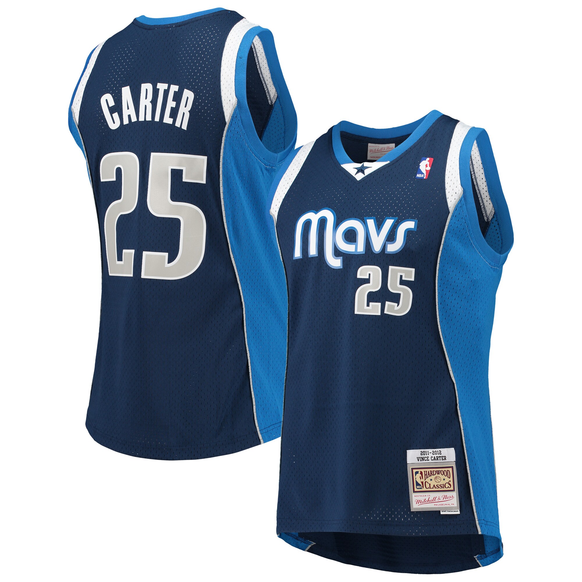 Men's Dallas Mavericks Vince Carter Navy 2011/12 Hardwood Classics Swingman Jersey