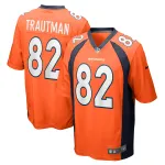 Men's Denver Broncos Adam Trautman Orange Team Game Jersey