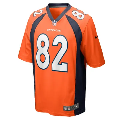 Men's Denver Broncos Adam Trautman Orange Team Game Jersey 02