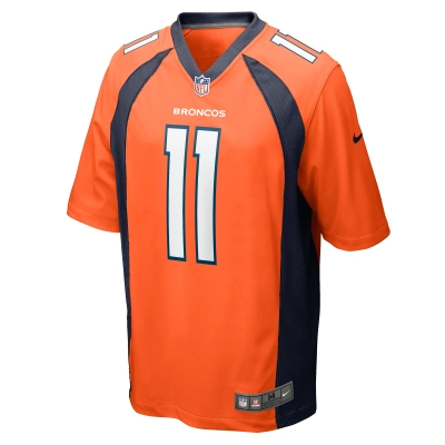 Men's Denver Broncos Ben DiNucci Orange Team Game Jersey 02