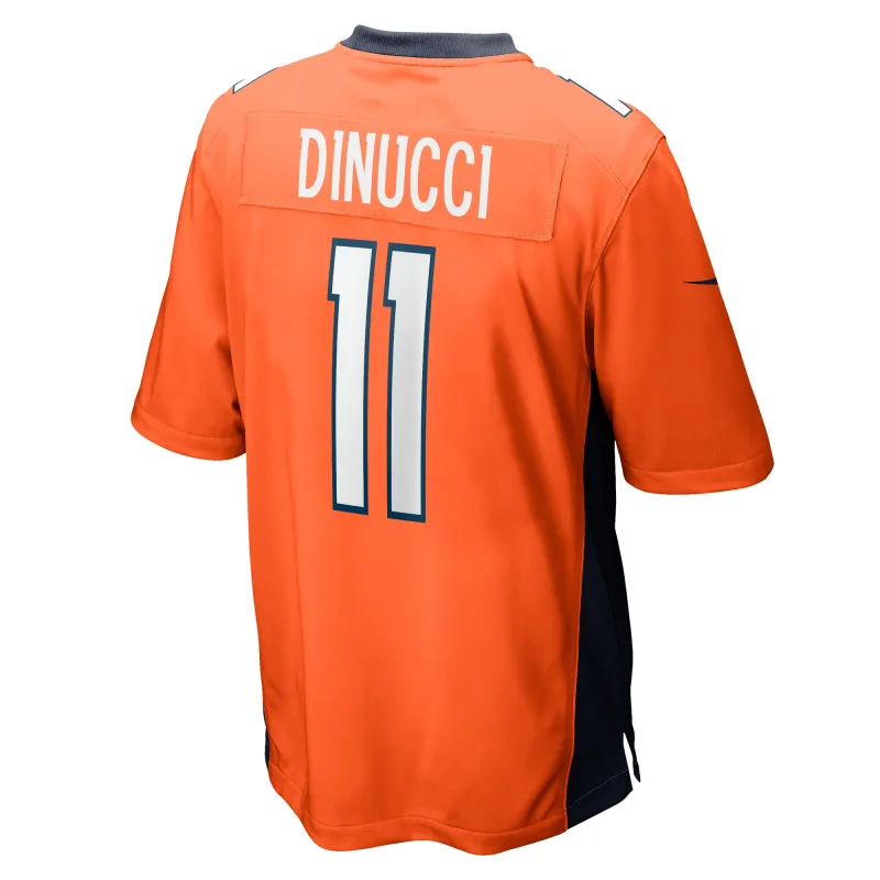 Men's Denver Broncos Ben DiNucci Orange Team Game Jersey