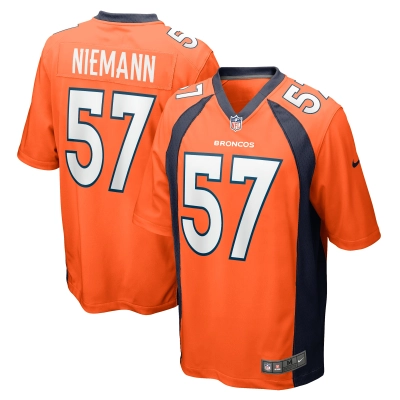 Men's Denver Broncos Ben Niemann Orange Team Game Jersey 01