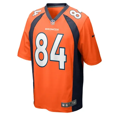 Men's Denver Broncos Chris Manhertz Orange Game Player Jersey 02