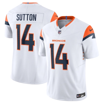 Men's Denver Broncos Courtland Sutton White Mile High Collection Vapor F.U.S.E. Limited Jersey 01