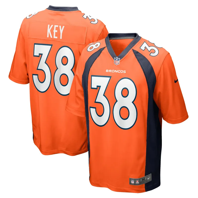 Men's Denver Broncos Devon Key Orange Team Game Jersey
