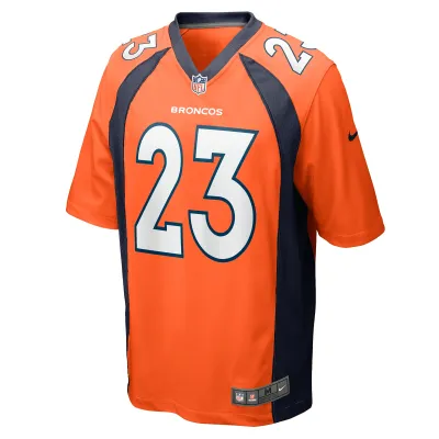 Men's Denver Broncos Fabian Moreau Orange Team Game Jersey 02