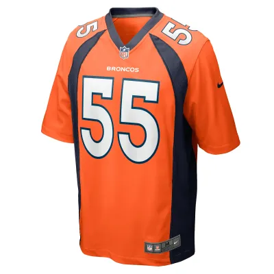 Men's Denver Broncos Frank Clark Orange Team Game Jersey 02