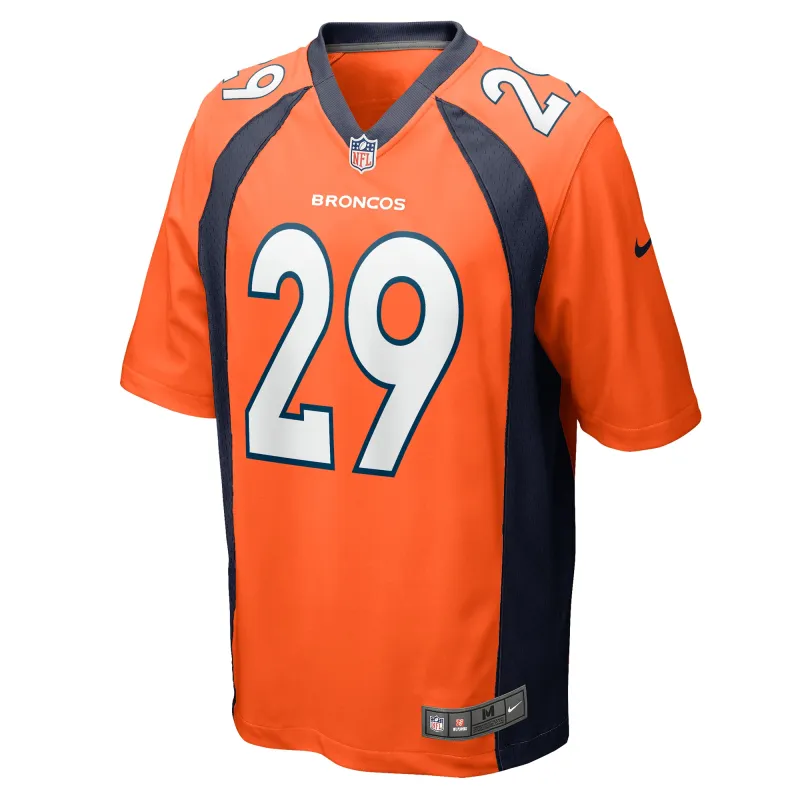 Men's Denver Broncos JaQuan McMillian Orange Team Game Jersey