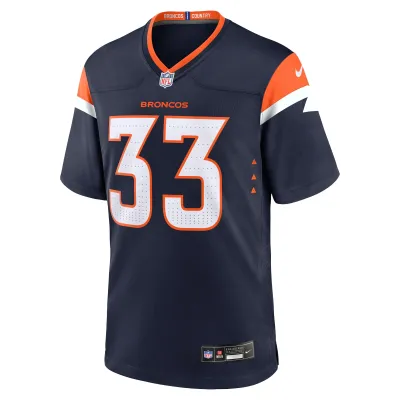 Men's Denver Broncos Javonte Williams Navy Mile High Collection Alternate Game Jersey 02