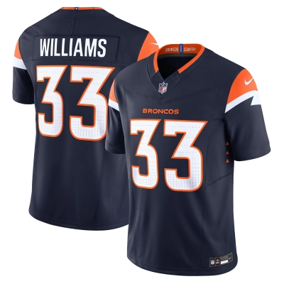 Men's Denver Broncos Javonte Williams Navy Mile High Collection Vapor F.U.S.E. Limited Jersey 01