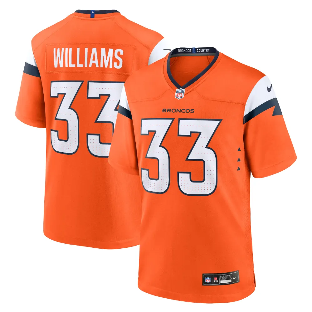 Men's Denver Broncos Javonte Williams Orange Mile High Collection Game Jersey