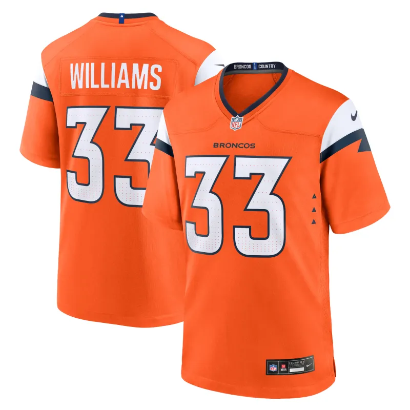 Men's Denver Broncos Javonte Williams Orange Mile High Collection Game Jersey