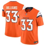 Men's Denver Broncos Javonte Williams Orange Mile High Collection Vapor F.U.S.E. Limited Jersey