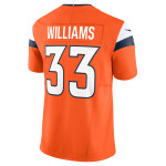 Men's Denver Broncos Javonte Williams Orange Mile High Collection Vapor F.U.S.E. Limited Jersey