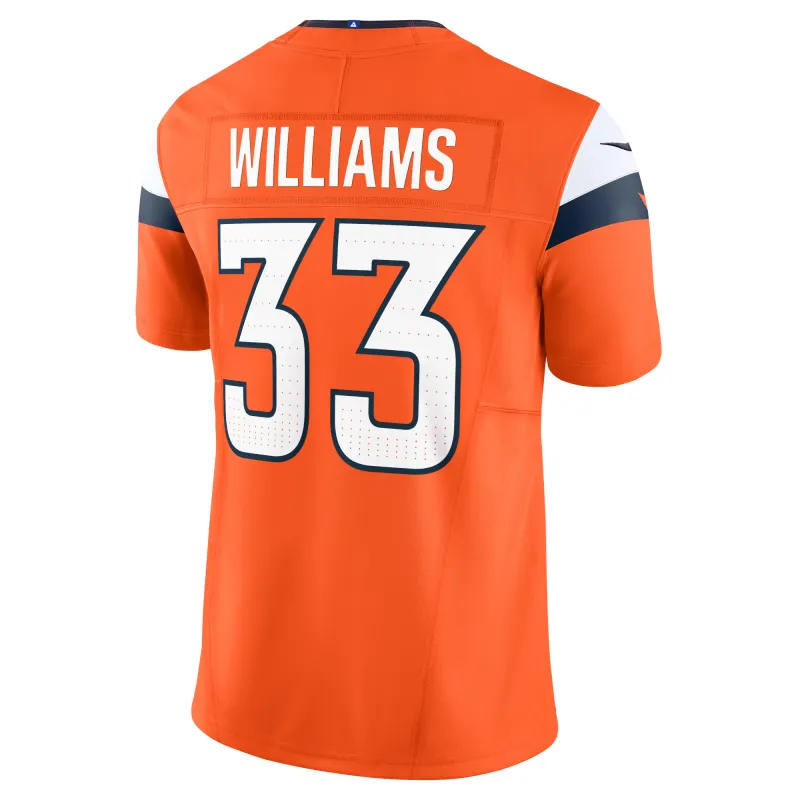 Men's Denver Broncos Javonte Williams Orange Mile High Collection Vapor F.U.S.E. Limited Jersey