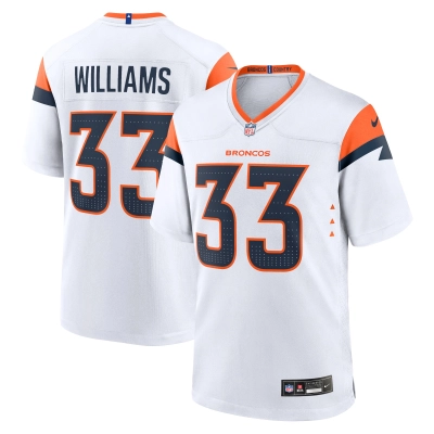 Men's Denver Broncos Javonte Williams White Mile High Collection Game Jersey 01