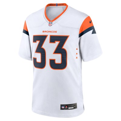 Men's Denver Broncos Javonte Williams White Mile High Collection Game Jersey 02