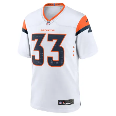 Men's Denver Broncos Javonte Williams White Mile High Collection Game Jersey 02