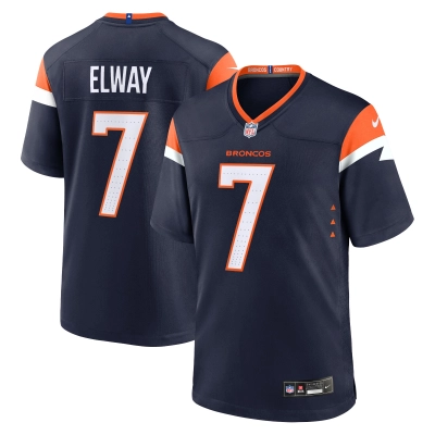 Men's Denver Broncos John Elway Navy Mile High Collection Alternate Retired Player Game Jersey 01