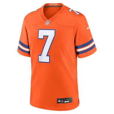 Men's Denver Broncos John Elway Orange Mile High Collection 1977 Throwback Retired Player Game Jersey 02