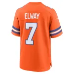 Men's Denver Broncos John Elway Orange Mile High Collection 1977 Throwback Retired Player Game Jersey