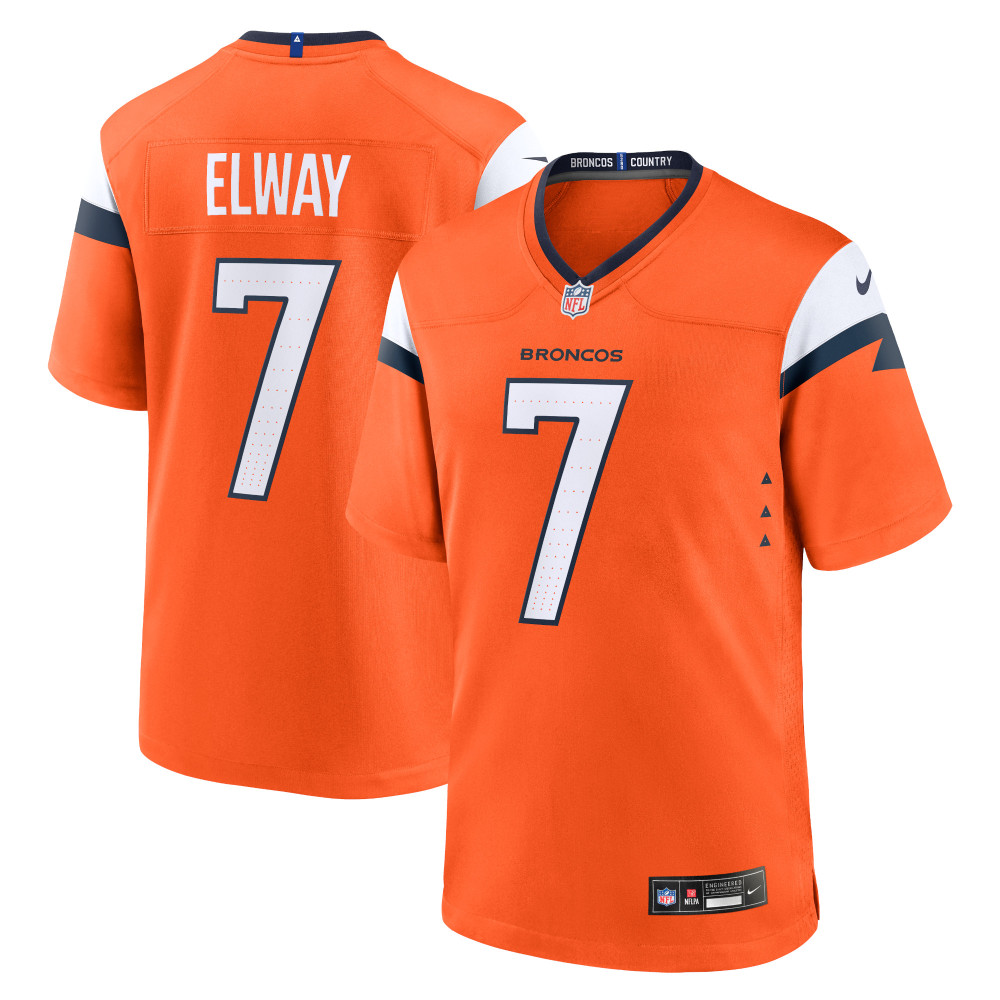Men's Denver Broncos John Elway Orange Mile High Collection Retired Player Game Jersey