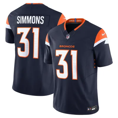 Men's Denver Broncos Justin Simmons Navy Vapor F.U.S.E. Limited Jersey 01
