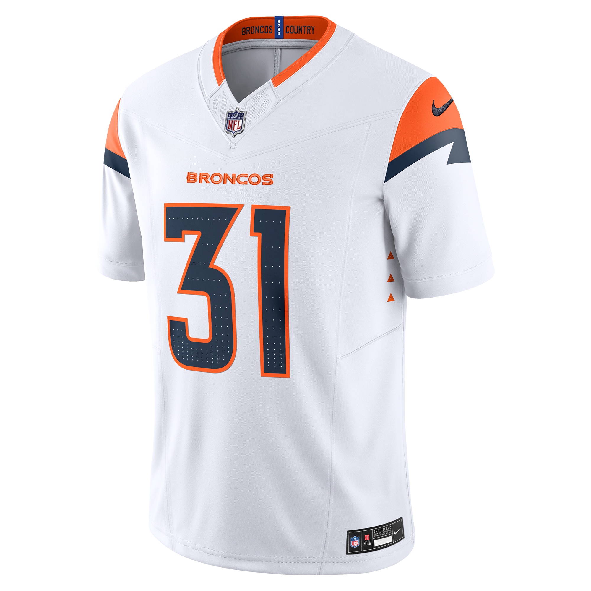 Men's Denver Broncos Justin Simmons White Vapor F.U.S.E. Limited Jersey