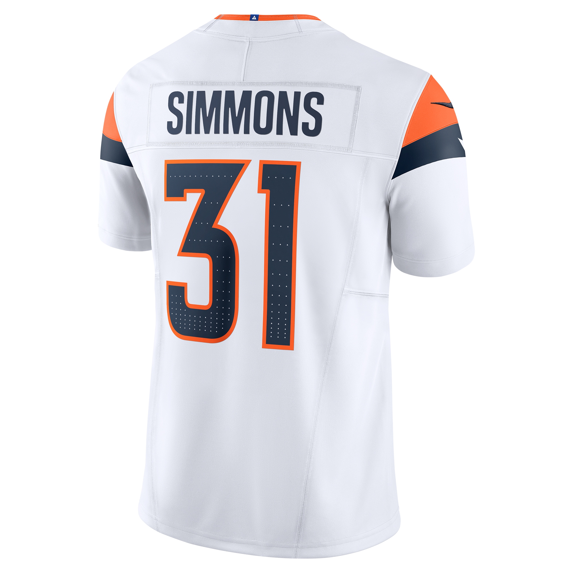 Men's Denver Broncos Justin Simmons White Vapor F.U.S.E. Limited Jersey