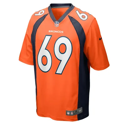 Men's Denver Broncos Mike McGlinchey Orange Game Player Jersey 02