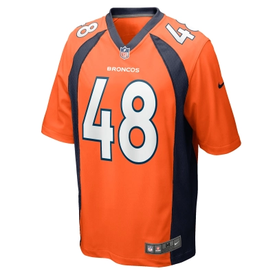 Men's Denver Broncos Mitchell Fraboni Orange Team Game Jersey 02