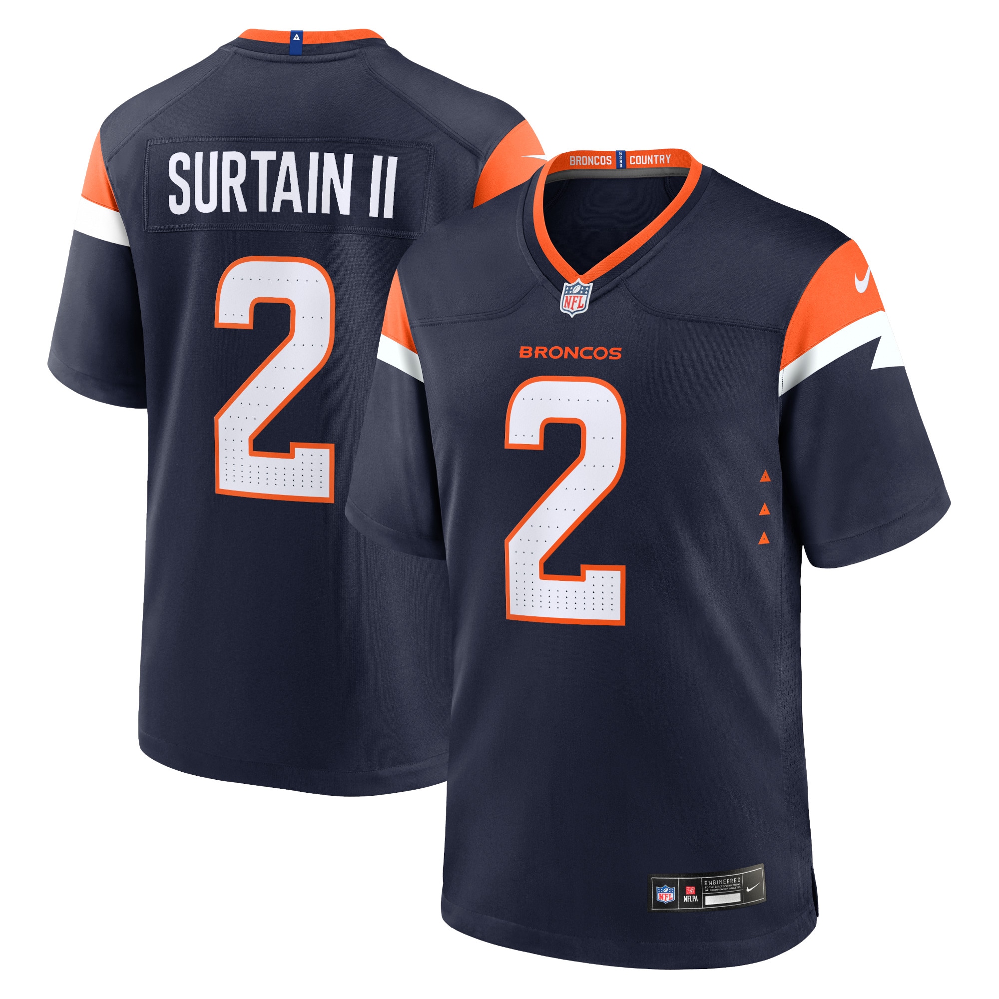 Men's Denver Broncos Patrick Surtain II Navy Mile High Collection Alternate Game Jersey