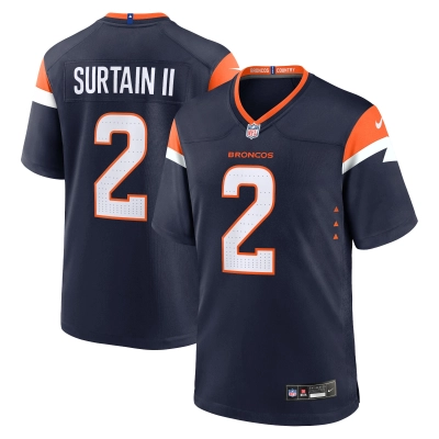 Men's Denver Broncos Patrick Surtain II Navy Mile High Collection Alternate Game Jersey 01