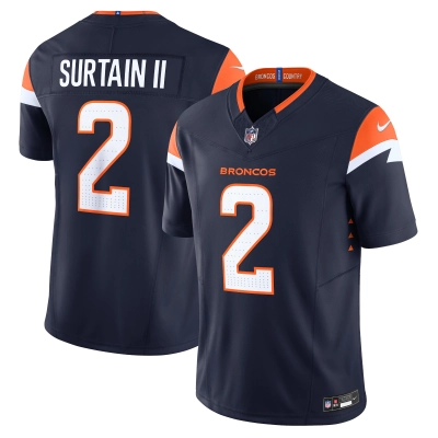Men's Denver Broncos Patrick Surtain II Navy Mile High Collection Vapor F.U.S.E. Limited Jersey 01