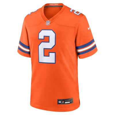Men's Denver Broncos Patrick Surtain II Orange Mile High Collection 1977 Throwback Player Game Jersey 02