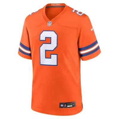 Men's Denver Broncos Patrick Surtain II Orange Mile High Collection 1977 Throwback Player Game Jersey 02